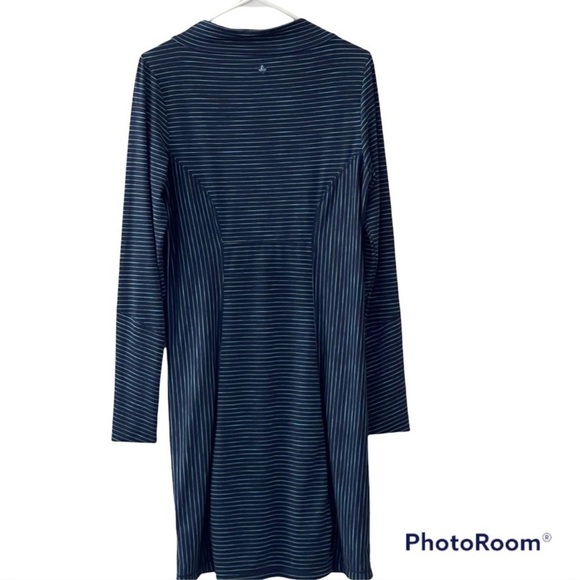Prana blue scramble athletic high neck long sleeve dress womens size small - Picture 2 of 8